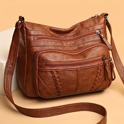 Crossbody Bag Women – Vintage Multi-Pocket Shoulder Purse