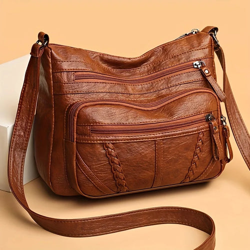 Crossbody Bag Women – Vintage Multi-Pocket Shoulder Purse