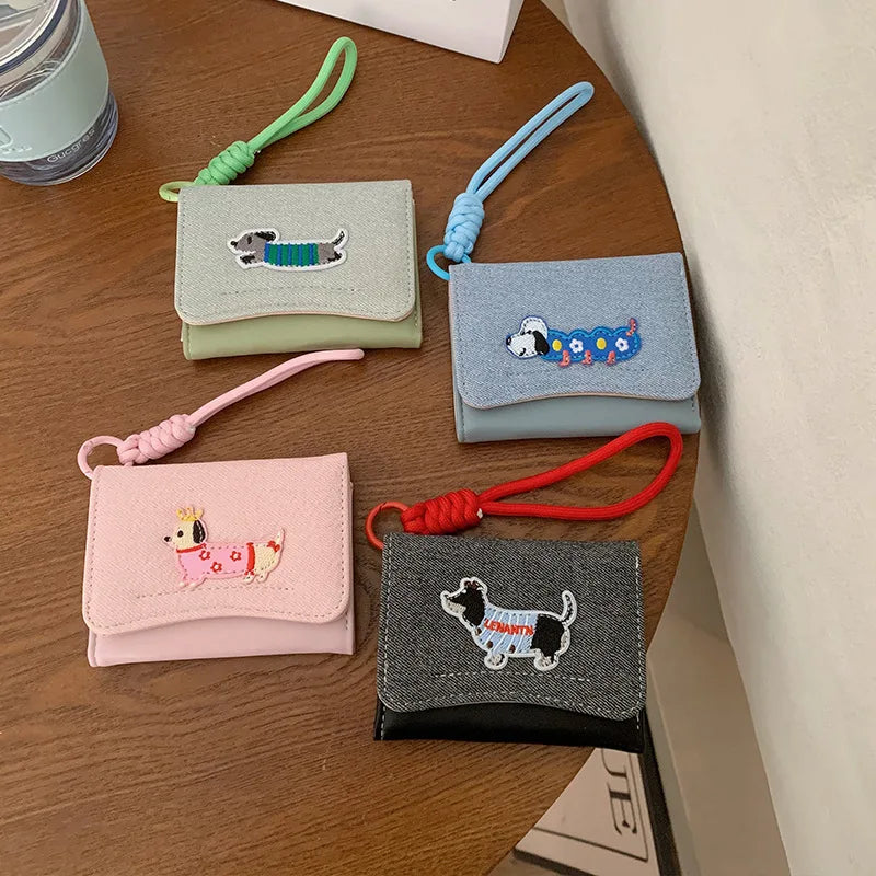 Ladies Wallet Cartoon Animal Student Cute Short Change Card Bag Storage