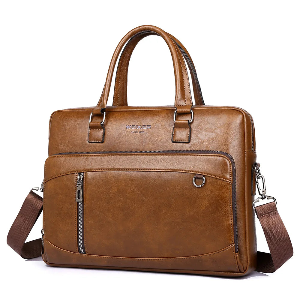 Men S Business Hand-Held Horizontal Single-Shoulder Crossbody Bag Computer Storage Large Capacity