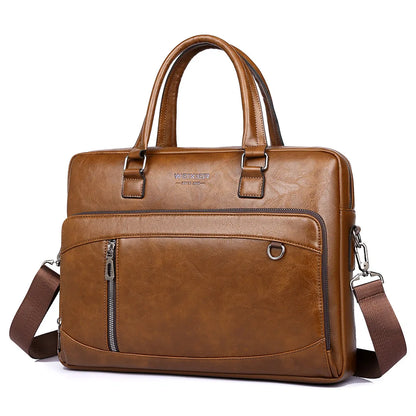 Men S Business Hand-Held Horizontal Single-Shoulder Crossbody Bag Computer Storage Large Capacity