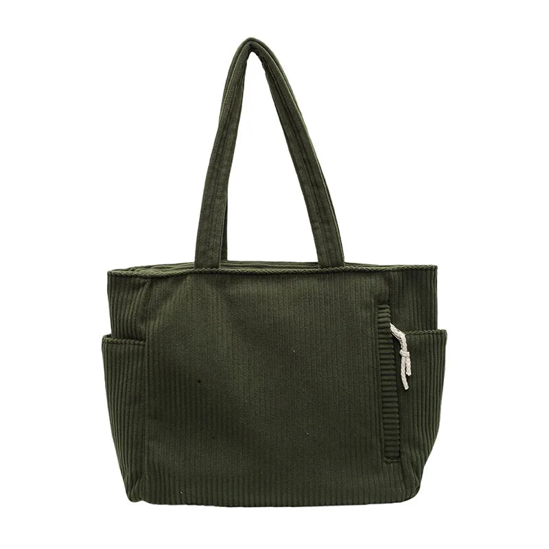 Corduroy Tote Bag Large Capacity Women's Handbag