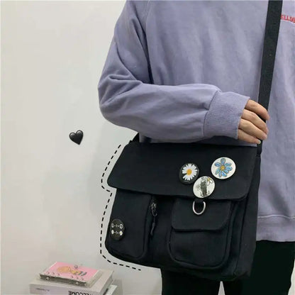 Canvas Crossbody Messenger Bag – Casual Shoulder Bag for Girls