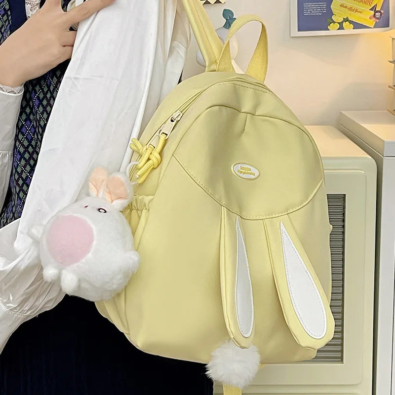 Cute Girl Backpack Student School Schoolbag Simple Everything Bunny Kawaii