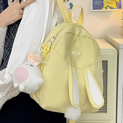 Cute Girl Backpack Student School Schoolbag Simple Everything Bunny Kawaii
