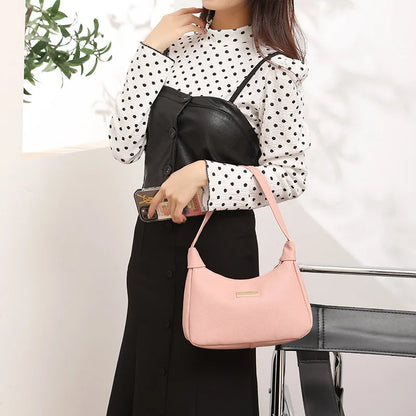 Chic Leather Hobo Bag Gold Accents Spacious Versatile Shoulder Purse Everyday Work