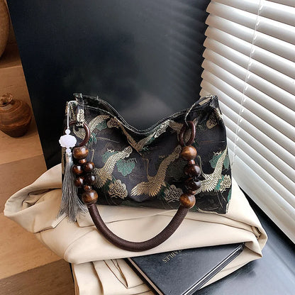 Shoulder Bags Tassel Decoration Embroidered National Style Hasp Sewing Thread Spring Women S