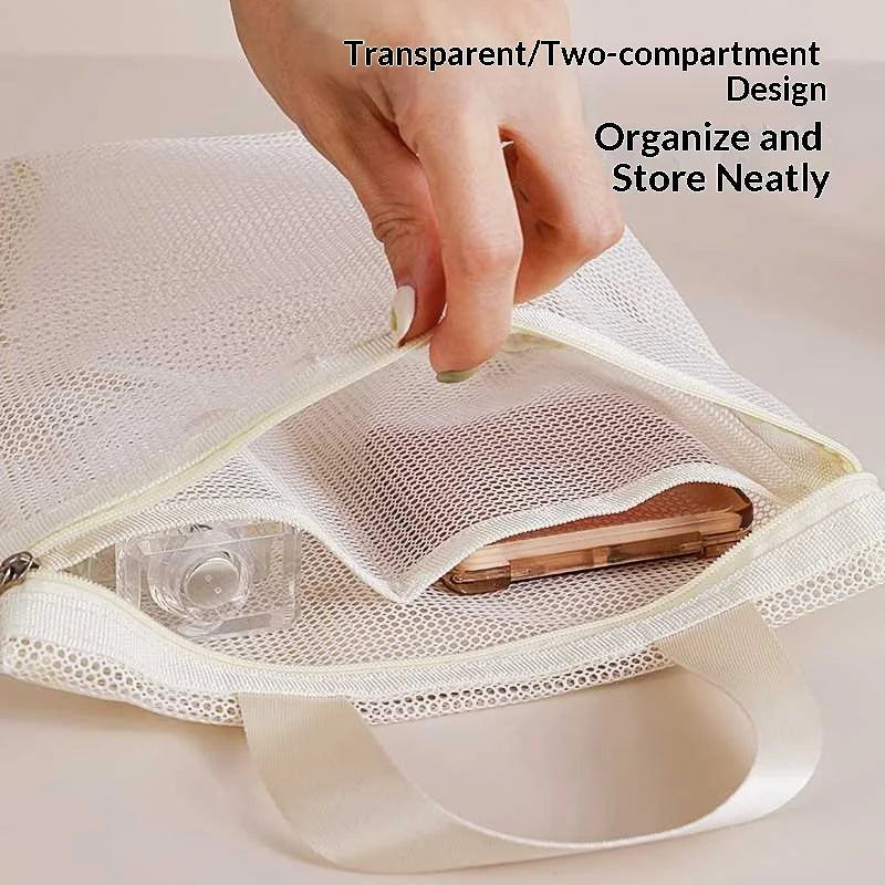 Homefish Mesh Makeup Toiletry Storage Bags Handbags Portable Travel Washing Body Shower Tools