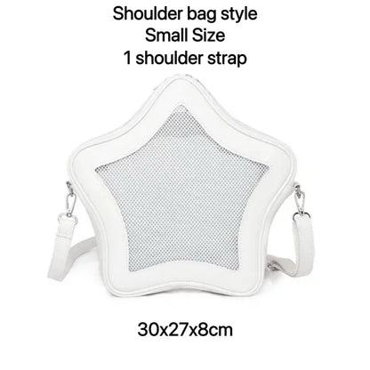 Star-Shaped Ita Bag – Kawaii Transparent Shoulder Bag for Badge Display