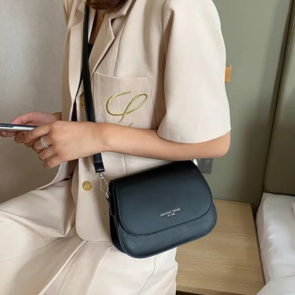 Women S Crossbody Bag Solid Color Fashionable Flipped Retro Casual Simple