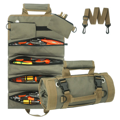 Electrical Kit Portable Multi-Function Roll Canvas Hardware Maintenance Tools Hand Laches Shoulder
