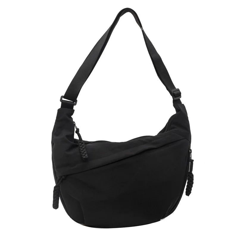 Crescent Crossbody Bag for Women – Lightweight Nylon Shoulder Bag