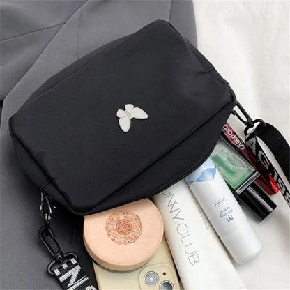 Butterfly Nylon Crossbody Bag with Wide Letter Strap – Women's Summer Shoulder Bag