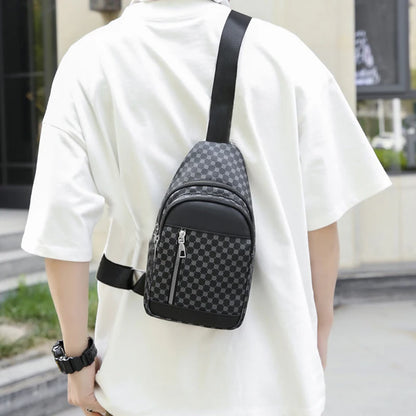 Neutral Style Functional Chest Bag Women Men Patchwork Dot Design