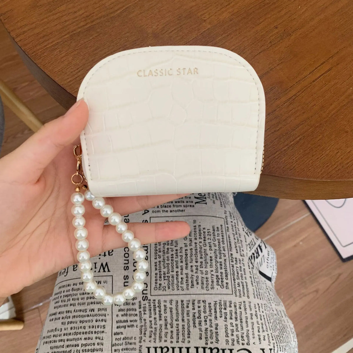 Crocodile-Patterned Semi-Circular Organ Card Case Large-Capacity Card Slot Wallet