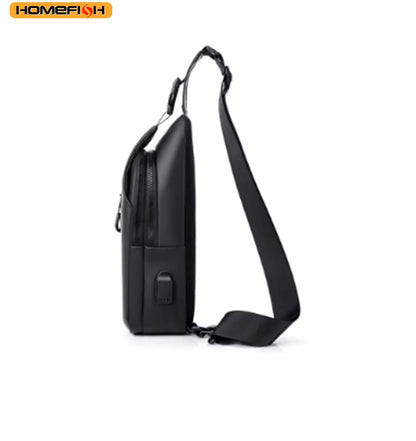 Homefish Lightweight Multifunctional Shoulder Crossbody Bag Usb Charging Large Capacity Chest Bag