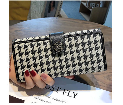 Long Purse Women S Leather Canvas Wallet Multi-Card Bag Large Capacity Mobile Phone Advanced