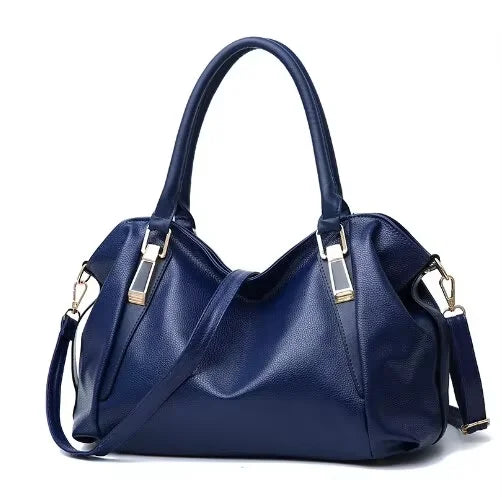 Homefish Casual Women Shoulder Bag Solid Color Soft Large Capacity Crossbody Handbag - Soft