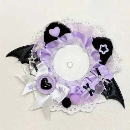 Bat Wing Lace Ita Bag Insert Board – Gothic Kawaii Badge Holder