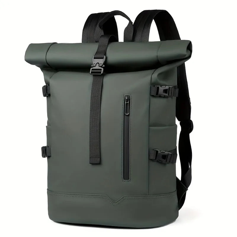 Roll-Top Travel Backpack for Men – Large Capacity Bag