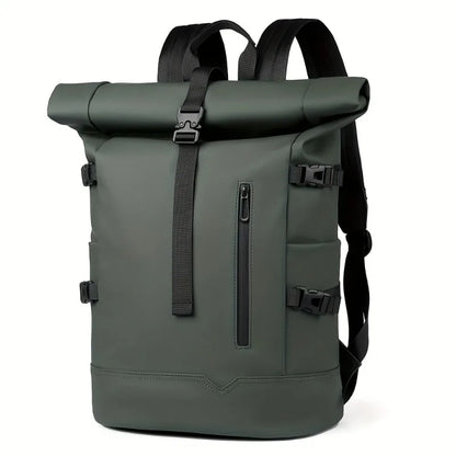 Roll-Top Travel Backpack for Men – Large Capacity Bag