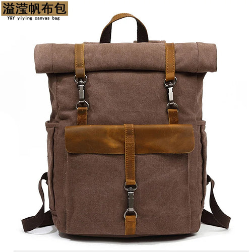 Rucksack Men Retro Shoulder Computer Storage Large Capacity Bag Students Outdoor Wear - Resistant