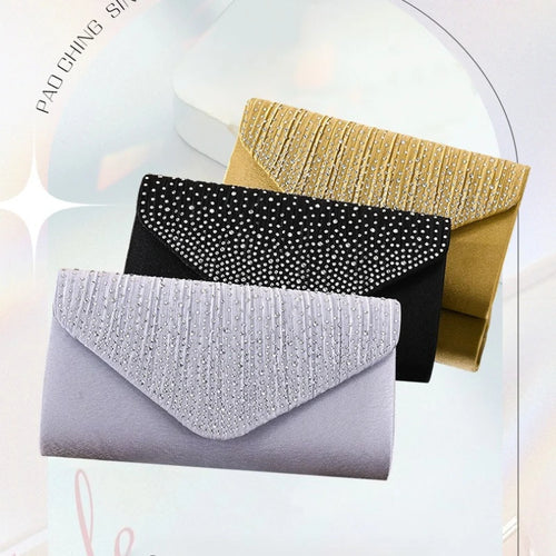 Sparkly Evening Handbag Detachable Chain Strap Parties Weddings Crossbody Bag