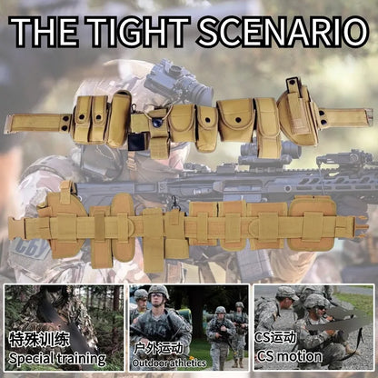 Detachable Waist Bag Outdoor Wear-Resistant Oxford Fabric Tactical Belt Ten-Piece Set