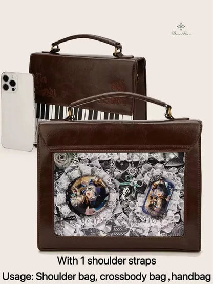 Piano Ita Bag – Vintage Brown Crossbody Shoulder Bag for Women