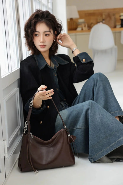 Tote Top Layer Leather Crossbody Bags Women Shoulder Large Capacity Designer Bag Fashionable Purse