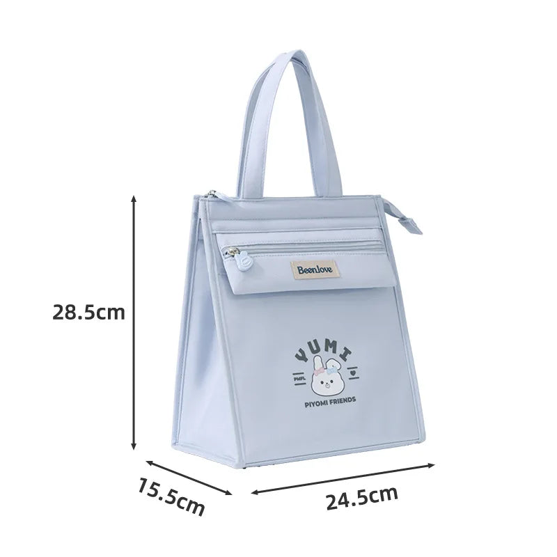 Cartoon Bento Bag Hand-Held Japanese-Style Cute Girl Insulated Bag Lunch Box Bag Students At Work