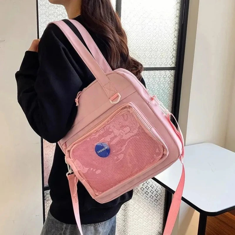 Stylish Cute Transparent Tote Bag Minimalis Shoulder Crossbody Bag Large Capacity Versatile Casual