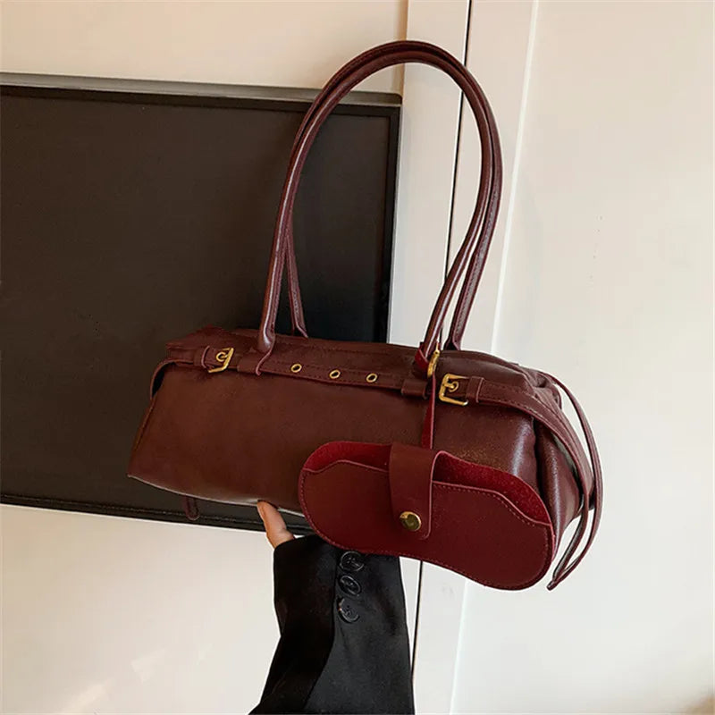 Daily Use Soft Leather Tote Bag Texture Handbags Shoulder Armpit Women S Bag - Soft