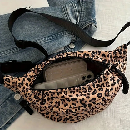 Leopard Print Fanny Pack – Women's Crossbody Chest Bag