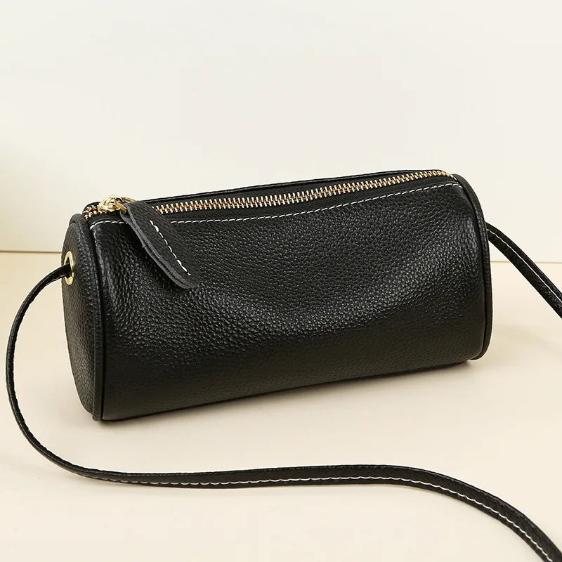 Top-Grain Cowhide Crossbody Bag Women S Genuine Leather Single-Shoulder Crossbody Bag