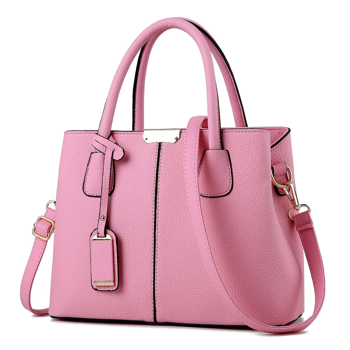 Large Capacity PU Leather Tote Handbag with Crossbody Strap