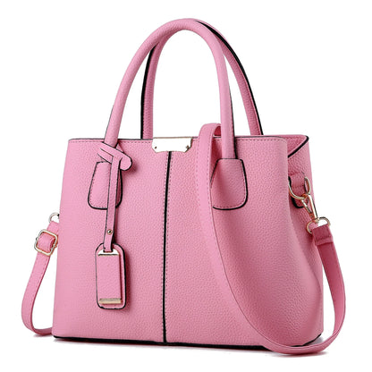 Large Capacity PU Leather Tote Handbag with Crossbody Strap