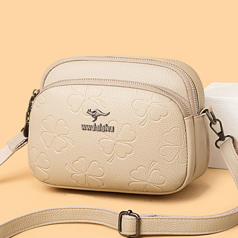 Simple Soft Leather Crossbody Small Bag Women S Commuting Square Women S Single-Shoulder Bag - Soft