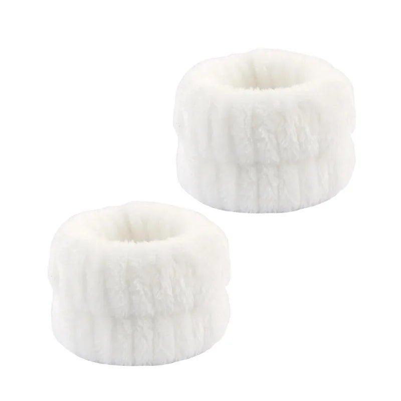 Coral Fleece Spa Headband & Wristband Skincare Set