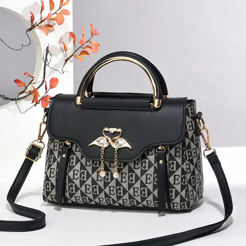 Ladies Handbag Trend Embossing Solid Color Pu Leather Tote Bag Versatile Casual Single Shoulder