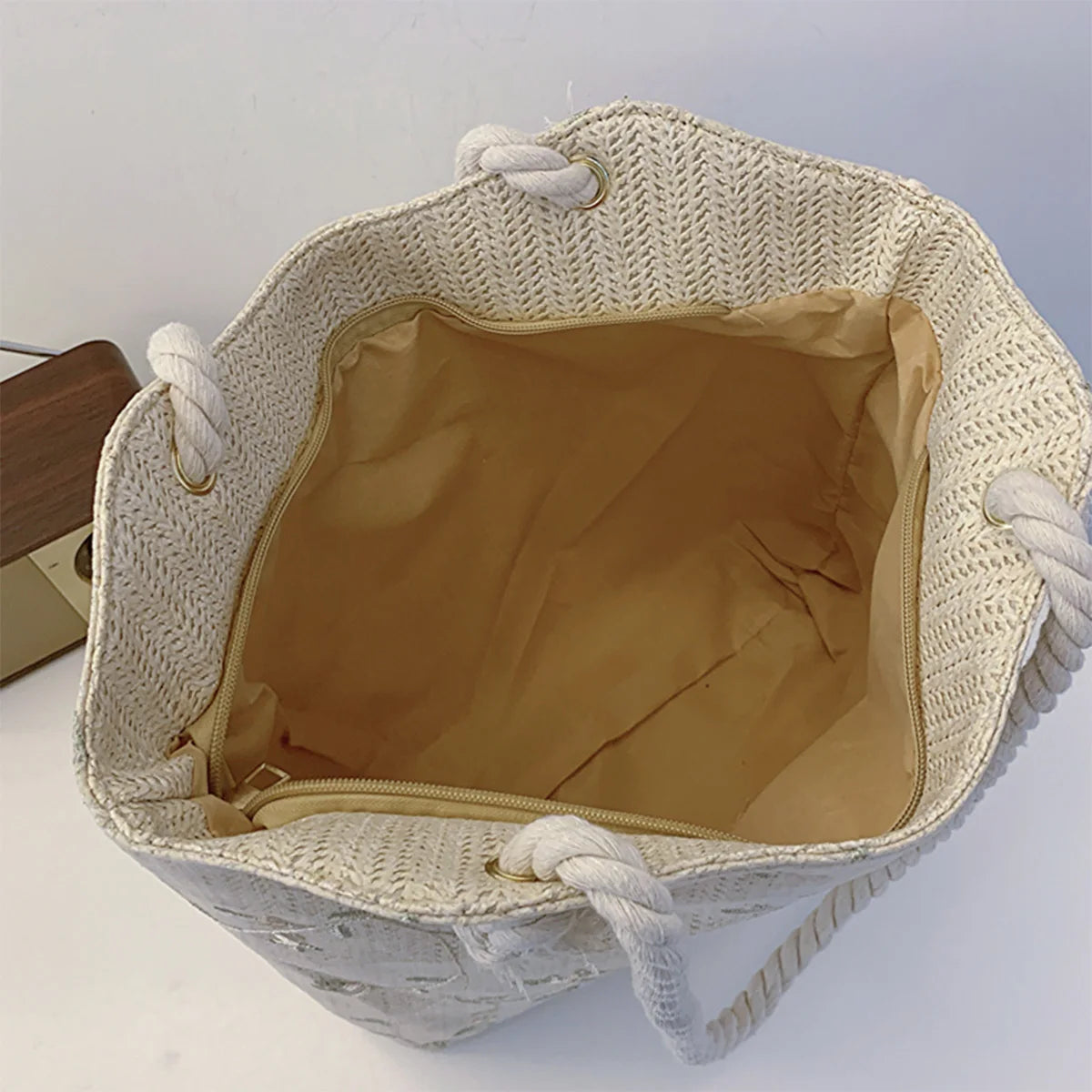 Spring Summer Styles Beach Straw Woven Women Shoulder Bag Flower Embroidery Handbags Large Capacity