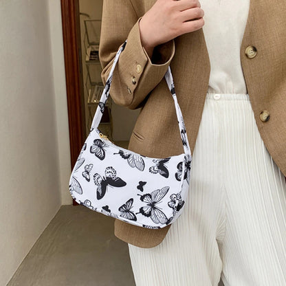 Cow Print Shoulder Bag – Women's Casual Oxford Baguette Bag