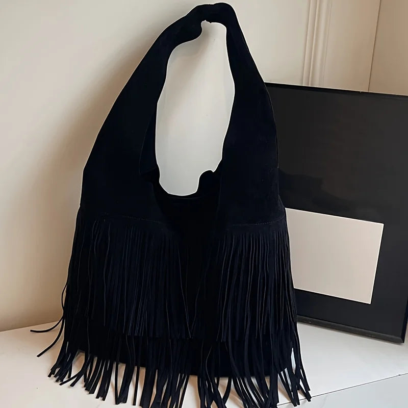 Fringe Tassel Tote Bag – Women's Boho Shoulder Handbag