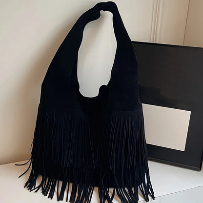 Fringe Tassel Tote Bag – Women's Boho Shoulder Handbag