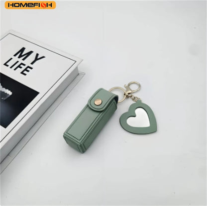 Heart-Shaped Mirror Portable Mini Lipstick Bag Homefish Various Colors Available Portable Lipstick
