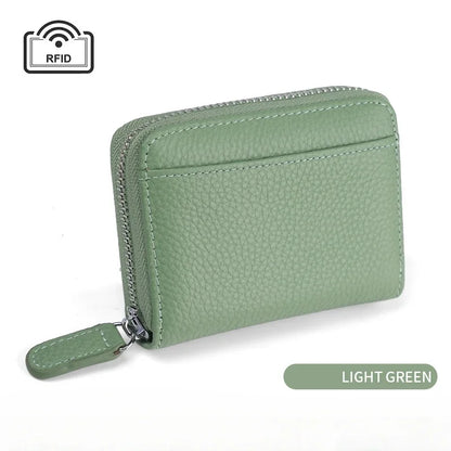 20 Slots Credit Card Holder Wallet Rfid Blocking Slim Genuine Leather Organizer Zipper Pocket Id