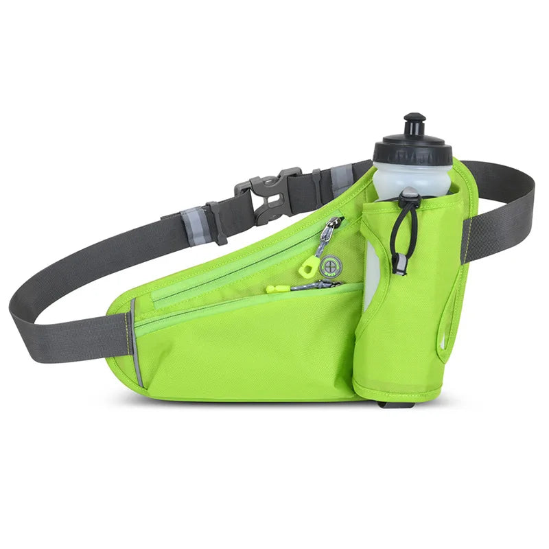 Running Waist Belt Bag with Water Bottle Holder & Phone Pouch