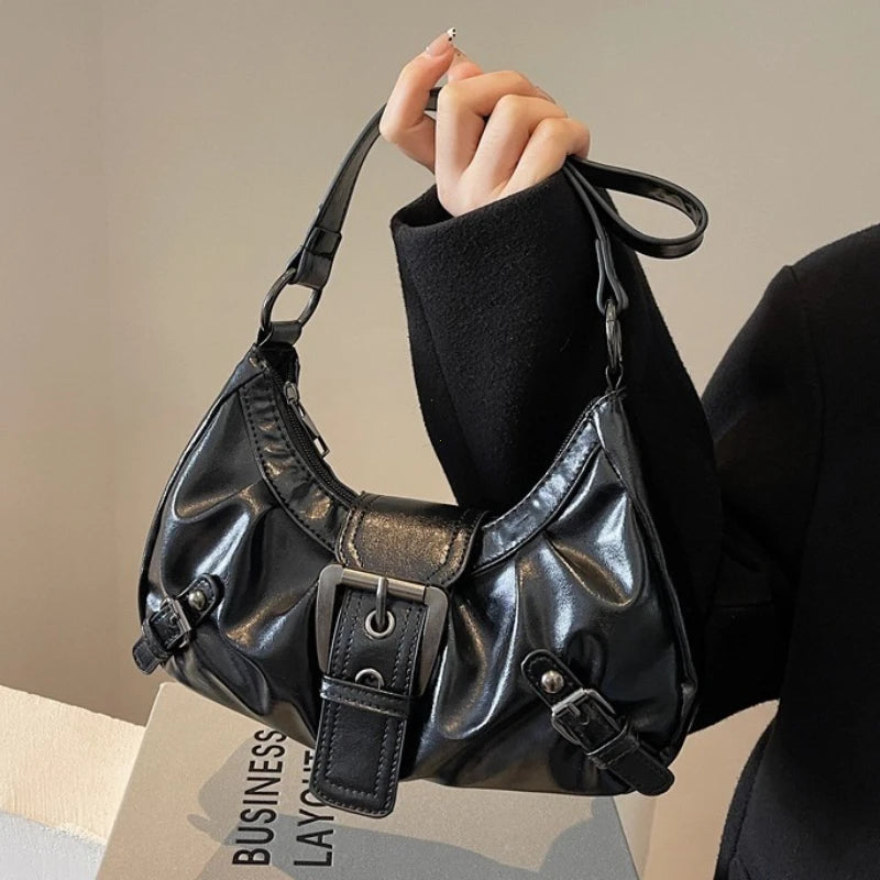 Y2k Retro Pleated Hobo Shoulder Bag Women Selling Maillard Style Underarm Clutch Handbags Travel