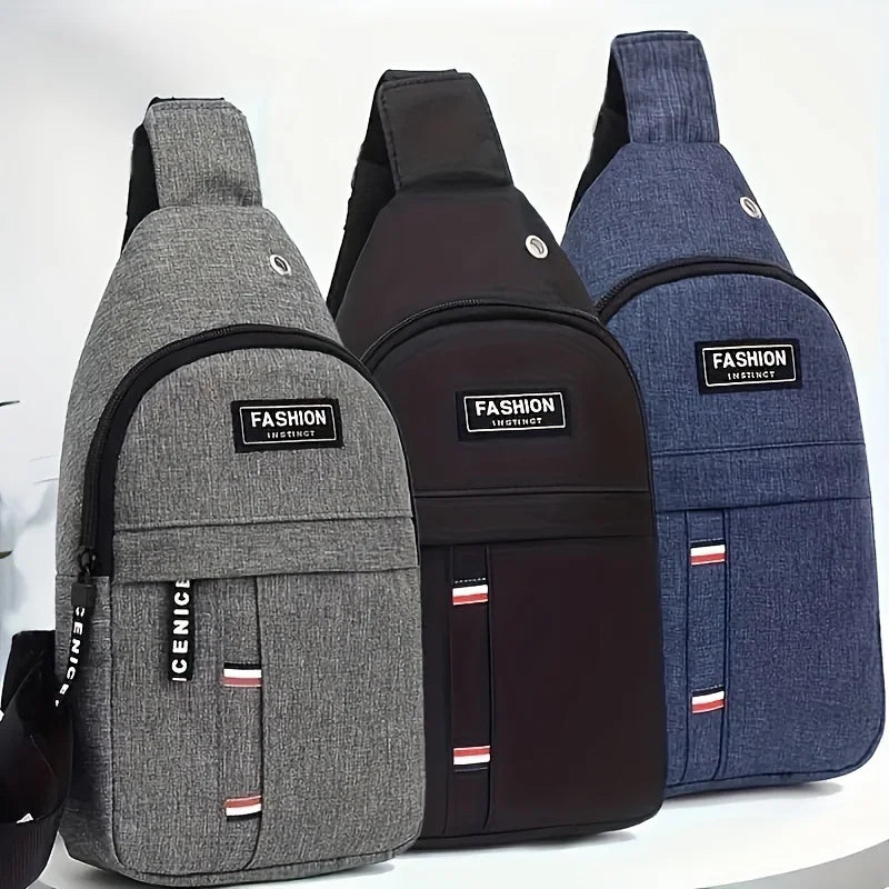 Men S Nylon Sling Bag Multi-Pocket Crossbody Chest Pack Travel Sports Crossbody Bag