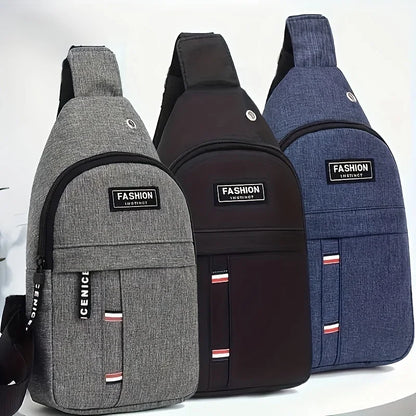 Men S Nylon Sling Bag Multi-Pocket Crossbody Chest Pack Travel Sports Crossbody Bag